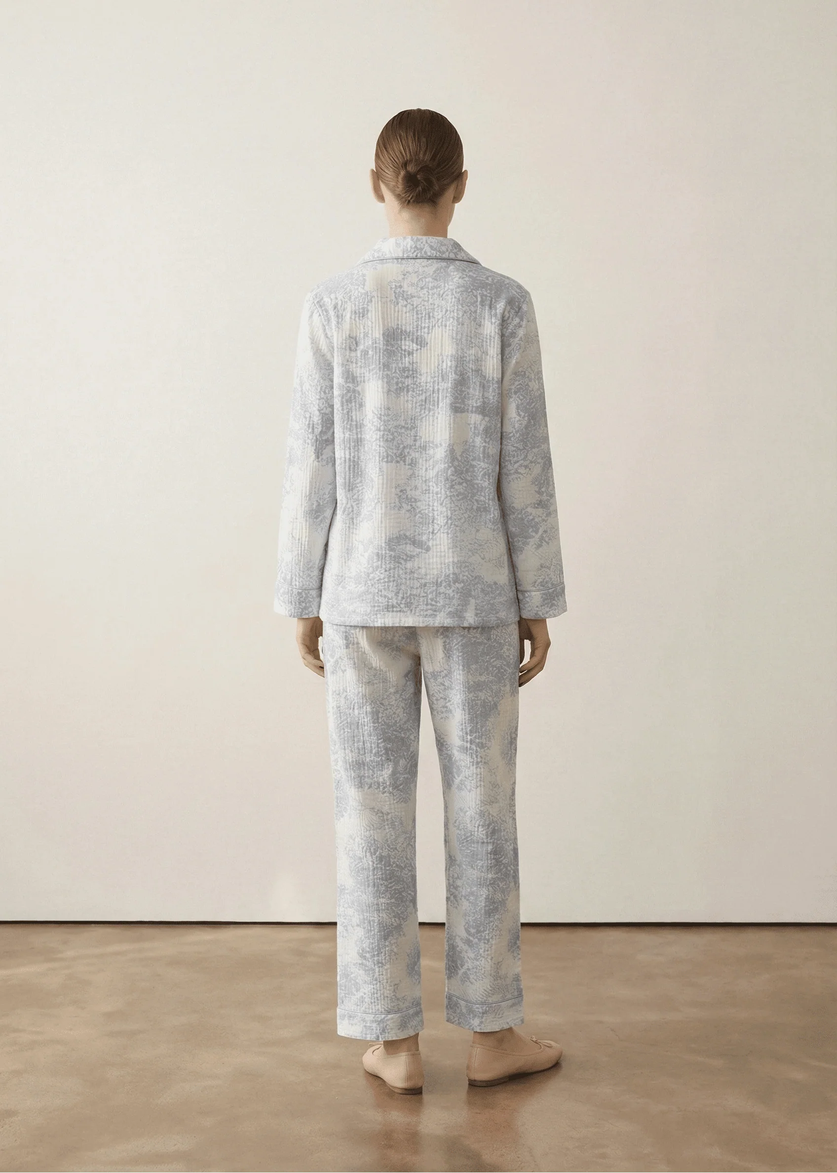 Blush Mist Cotton Pajama Set / Blue