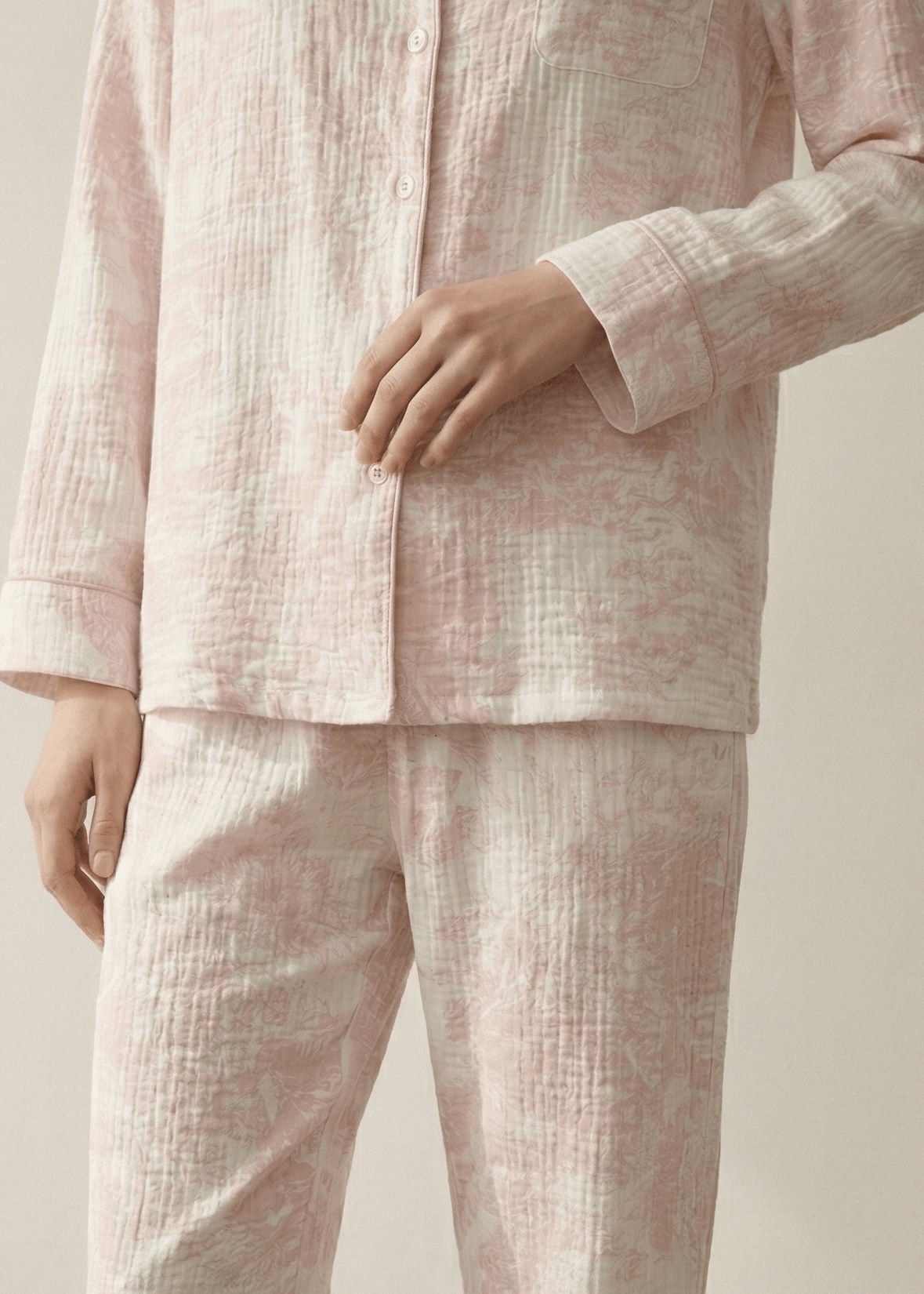 Blush Mist Cotton Pajama Set / Blue