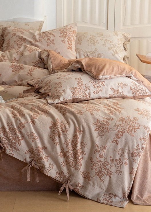 Bonnie Ribbon Bow Tie Floral Bedding Set / Blue