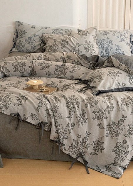 Bonnie Ribbon Bow Tie Floral Bedding Set / Pink