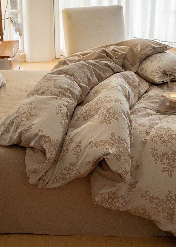 Bonnie Ribbon Bow Tie Floral Bedding Set / Light Gray