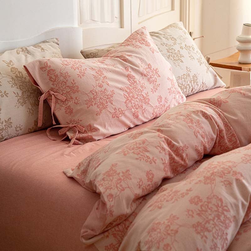 Bonnie Ribbon Bow Tie Floral Bedding Set / Blue