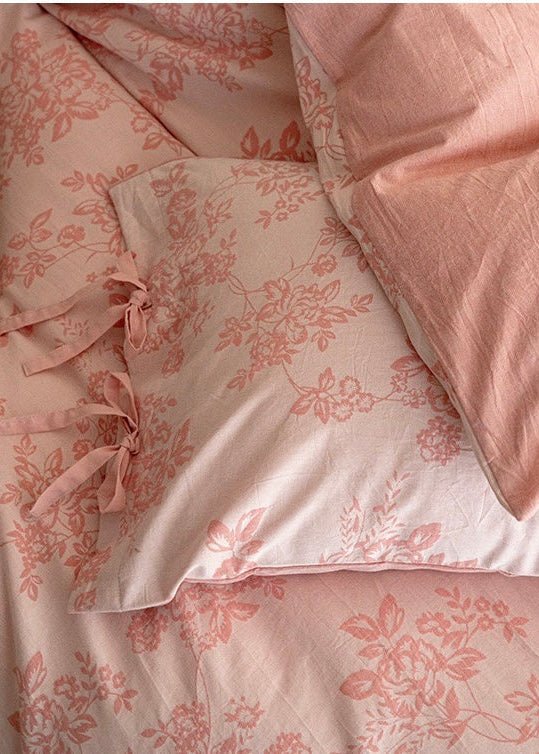Bonnie Ribbon Bow Tie Floral Bedding Set / Khaki