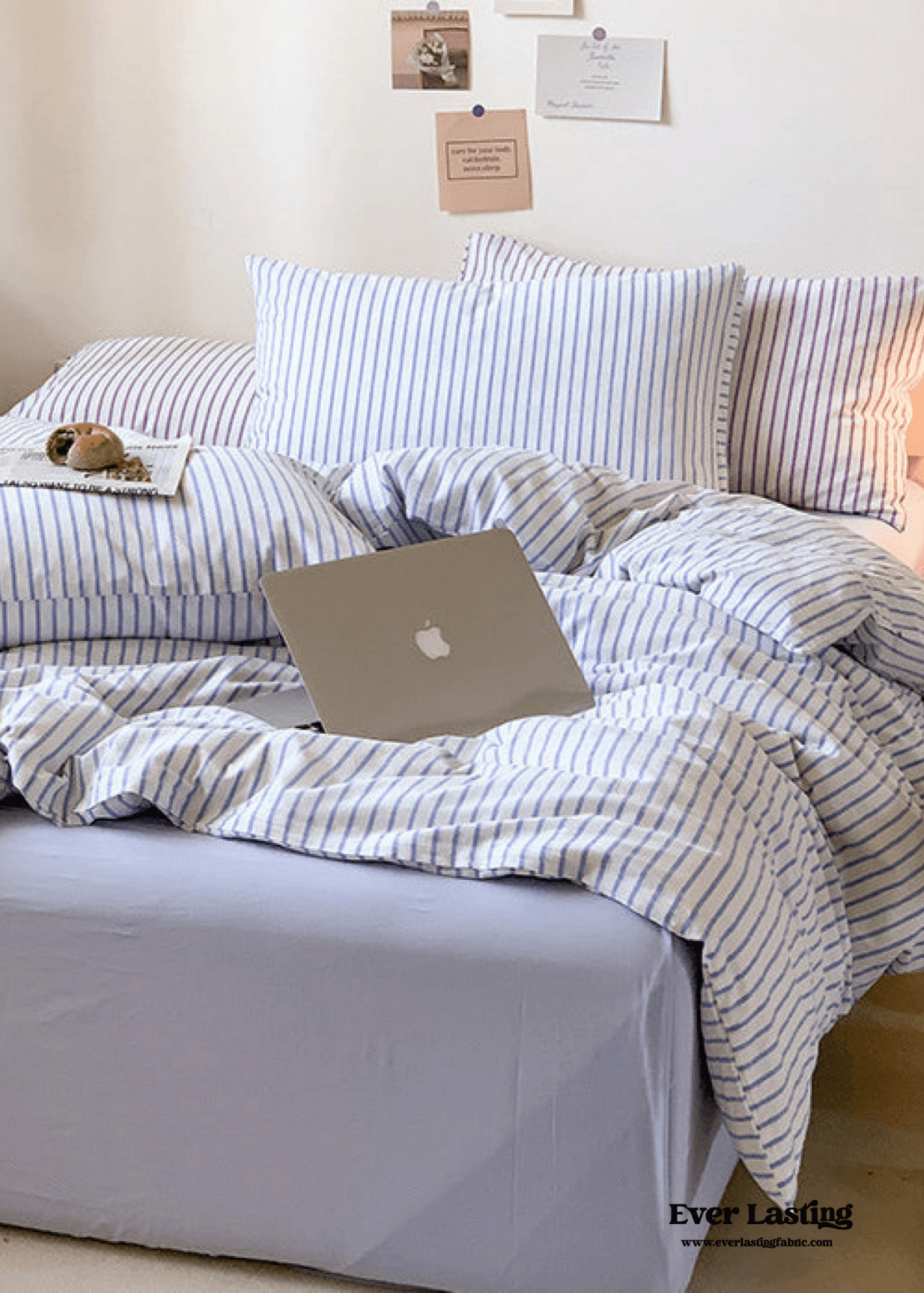 Candy Stripe Washed Cotton Bedding Set / Yellow