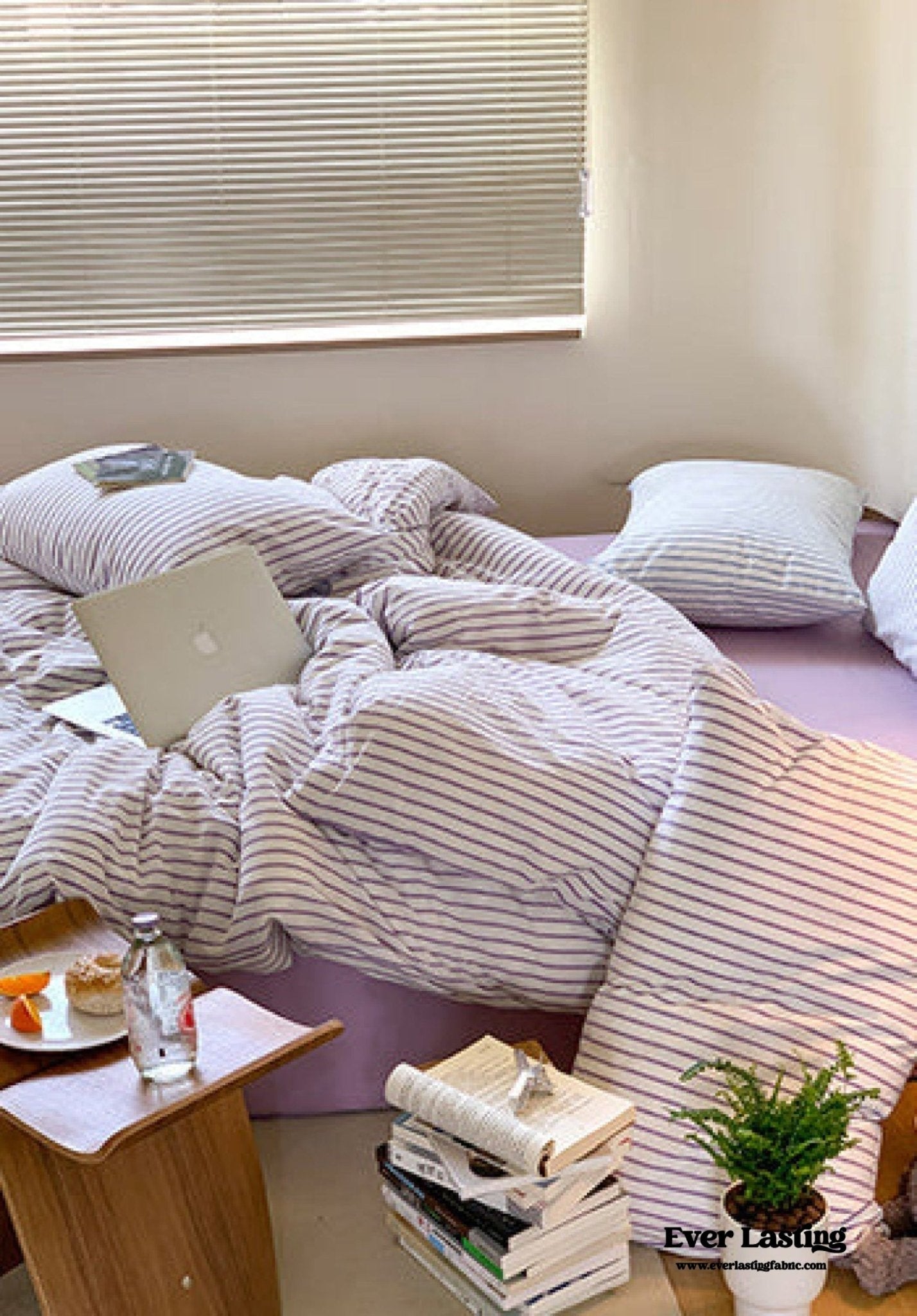 Candy Stripe Washed Cotton Bedding Set / Yellow