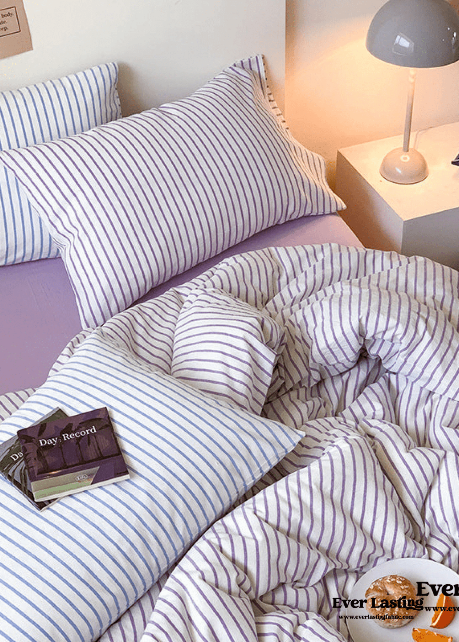 Candy Stripe Washed Cotton Bedding Set / Yellow