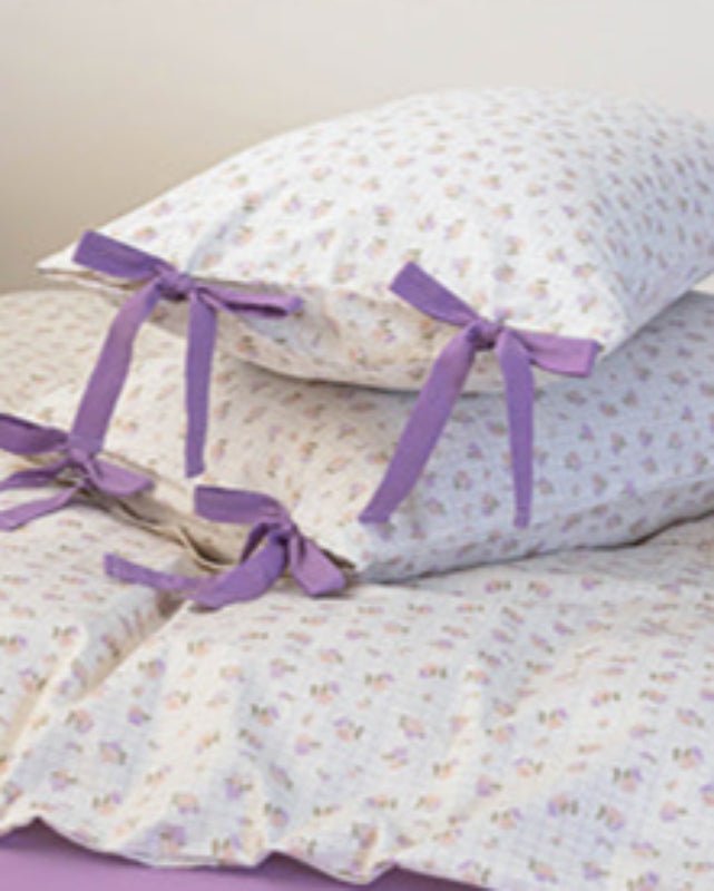 Celia Cottage Ribbon Bow Tie Floral Bedding Set / Rust Pink