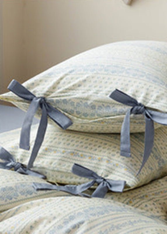 Celia Cottage Ribbon Bow Tie Floral Bedding Set / Rust Pink