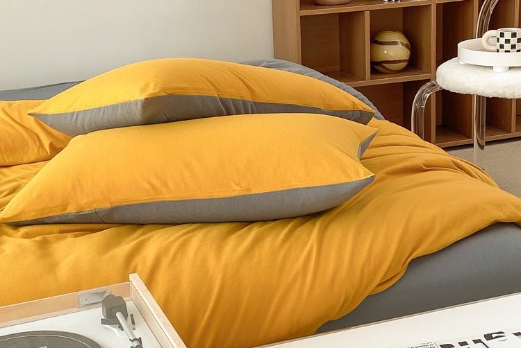 Duo Earth Tone Jersey Knit Bedding Set / Pink Beige