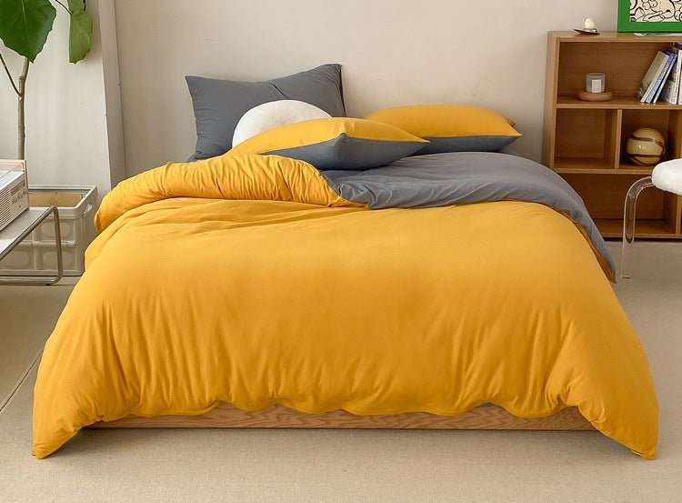 Duo Earth Tone Jersey Knit Bedding Set / Pink Beige