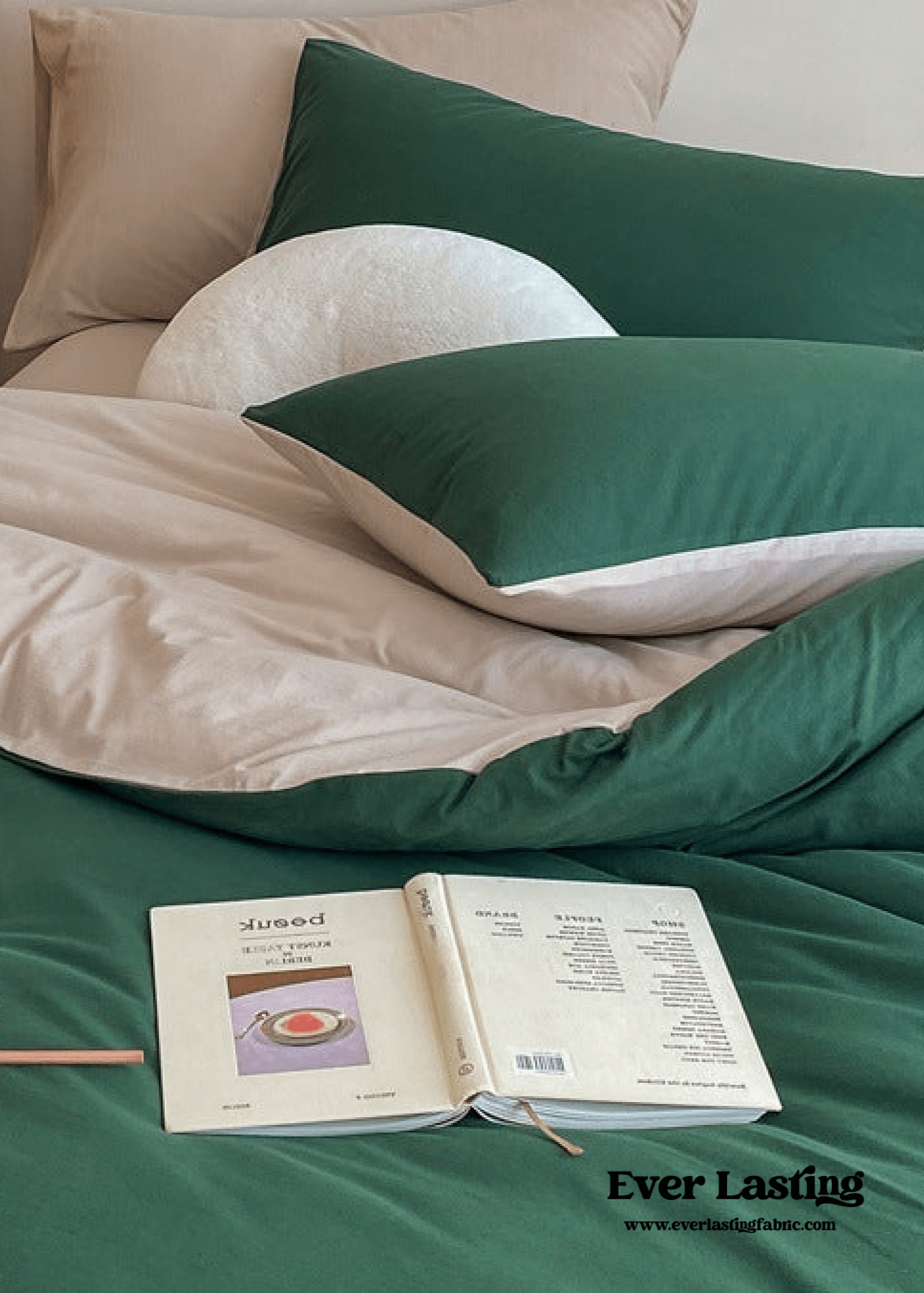 Duo Earth Tone Jersey Knit Bedding Set / White Beige