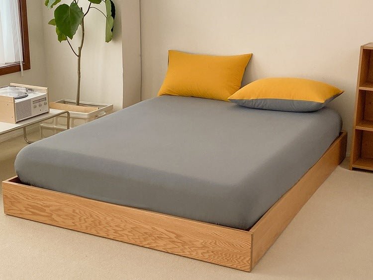 Duo Earth Tone Jersey Knit Bedding Set / White Beige