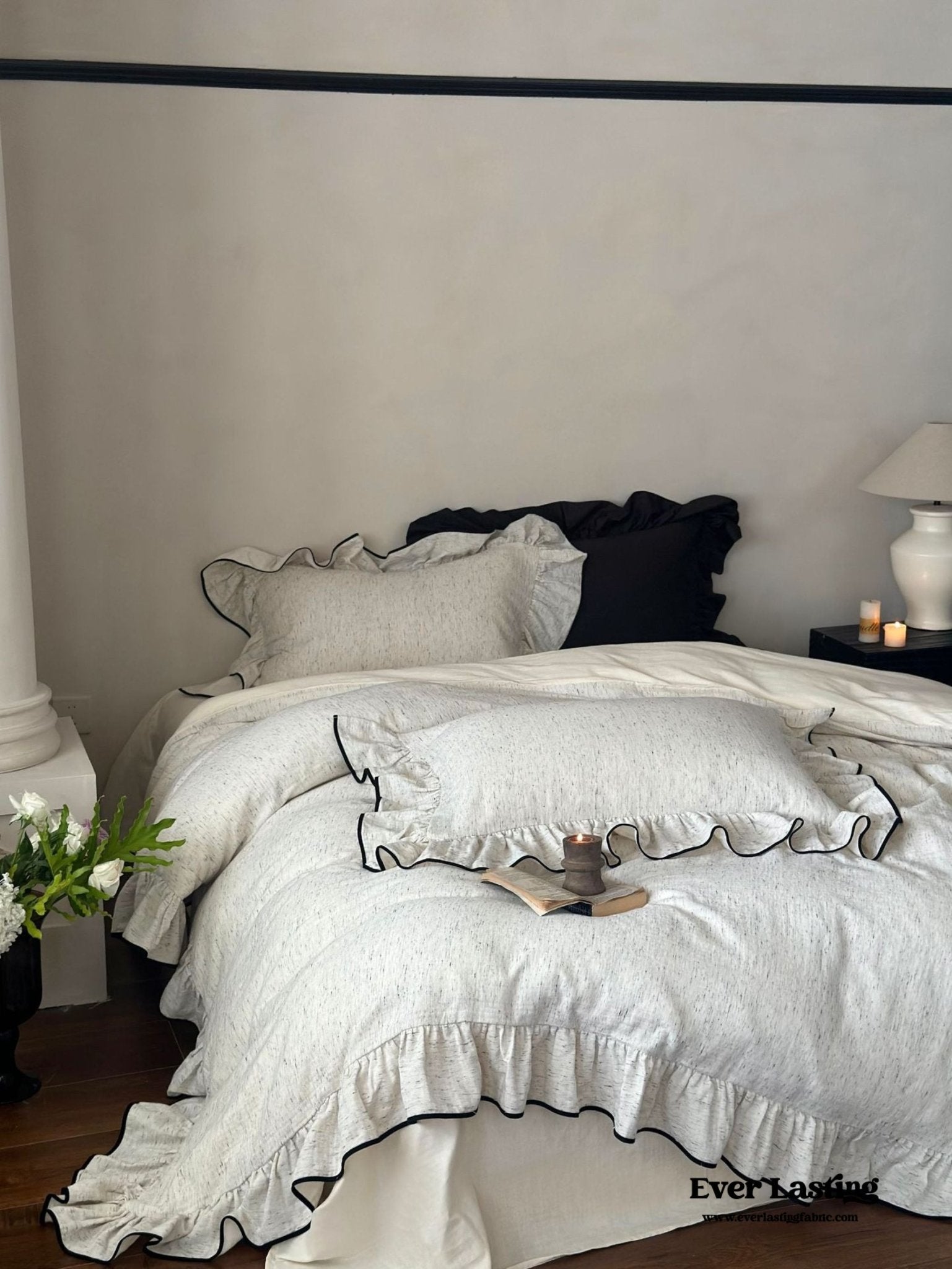 Élise French Vintage Ruffled Double Gauze Bedding Set