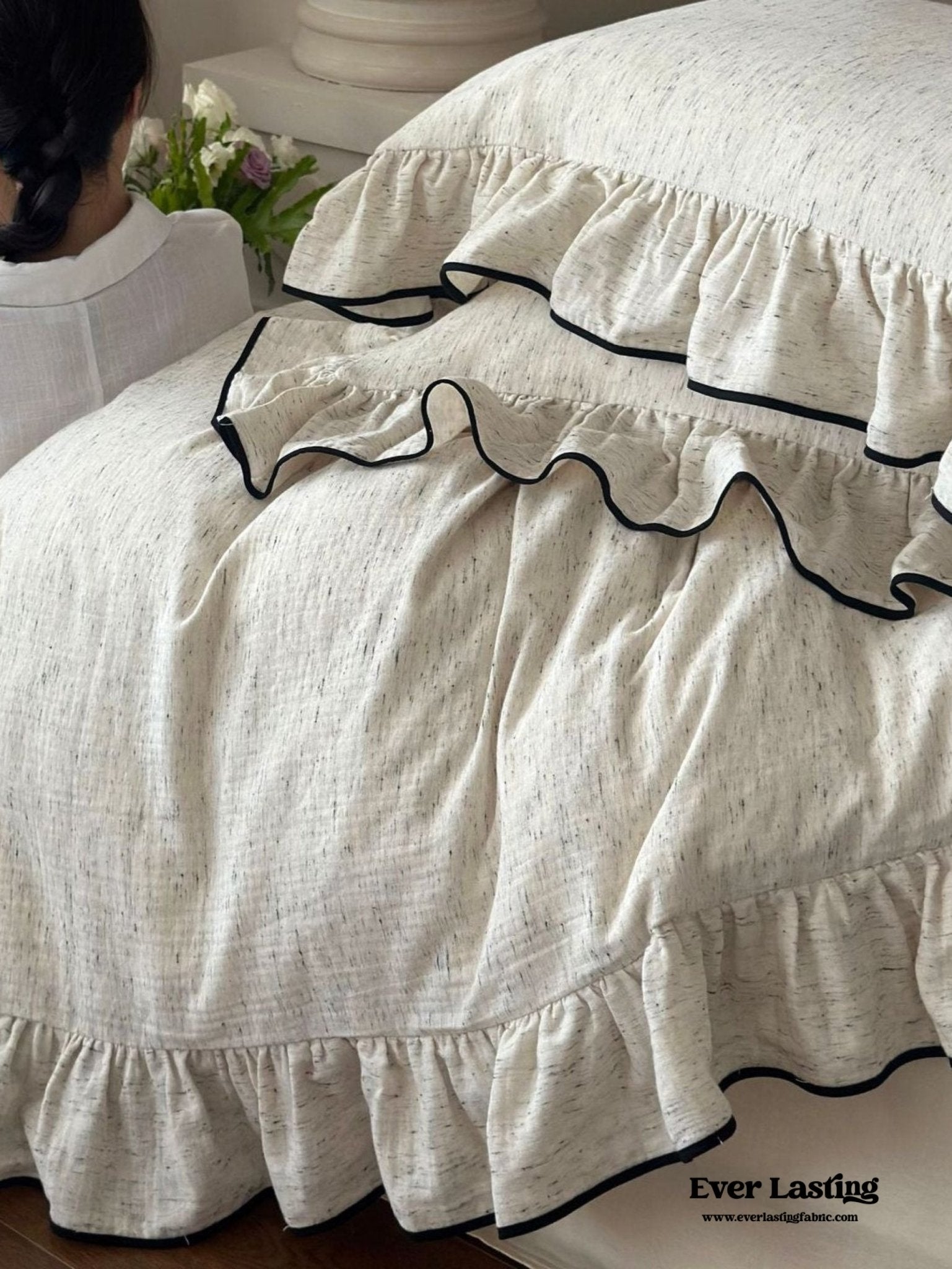 Élise French Vintage Ruffled Double Gauze Bedding Set