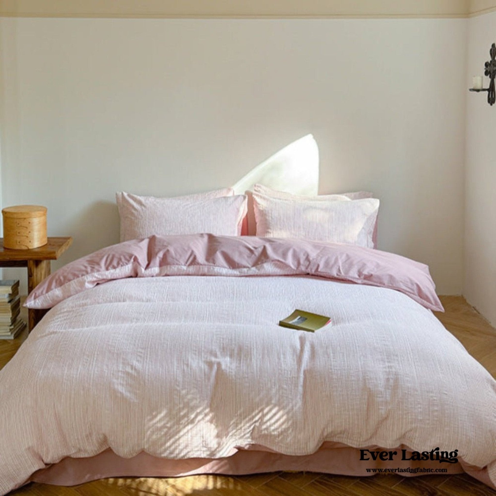 Emma Duo Striped Jacquard Bedding Set / Light Pink