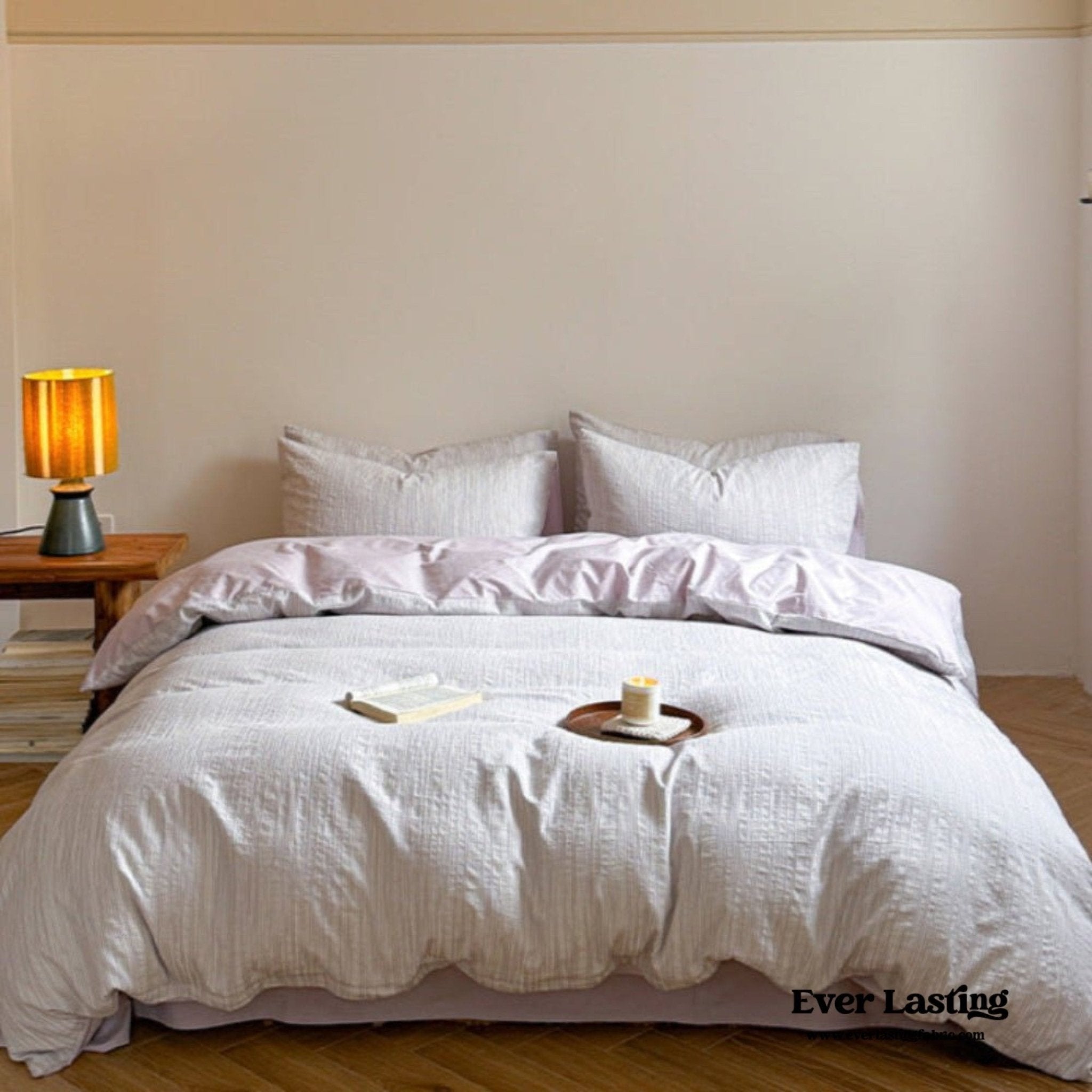 Emma Duo Striped Jacquard Bedding Set / Light Purple