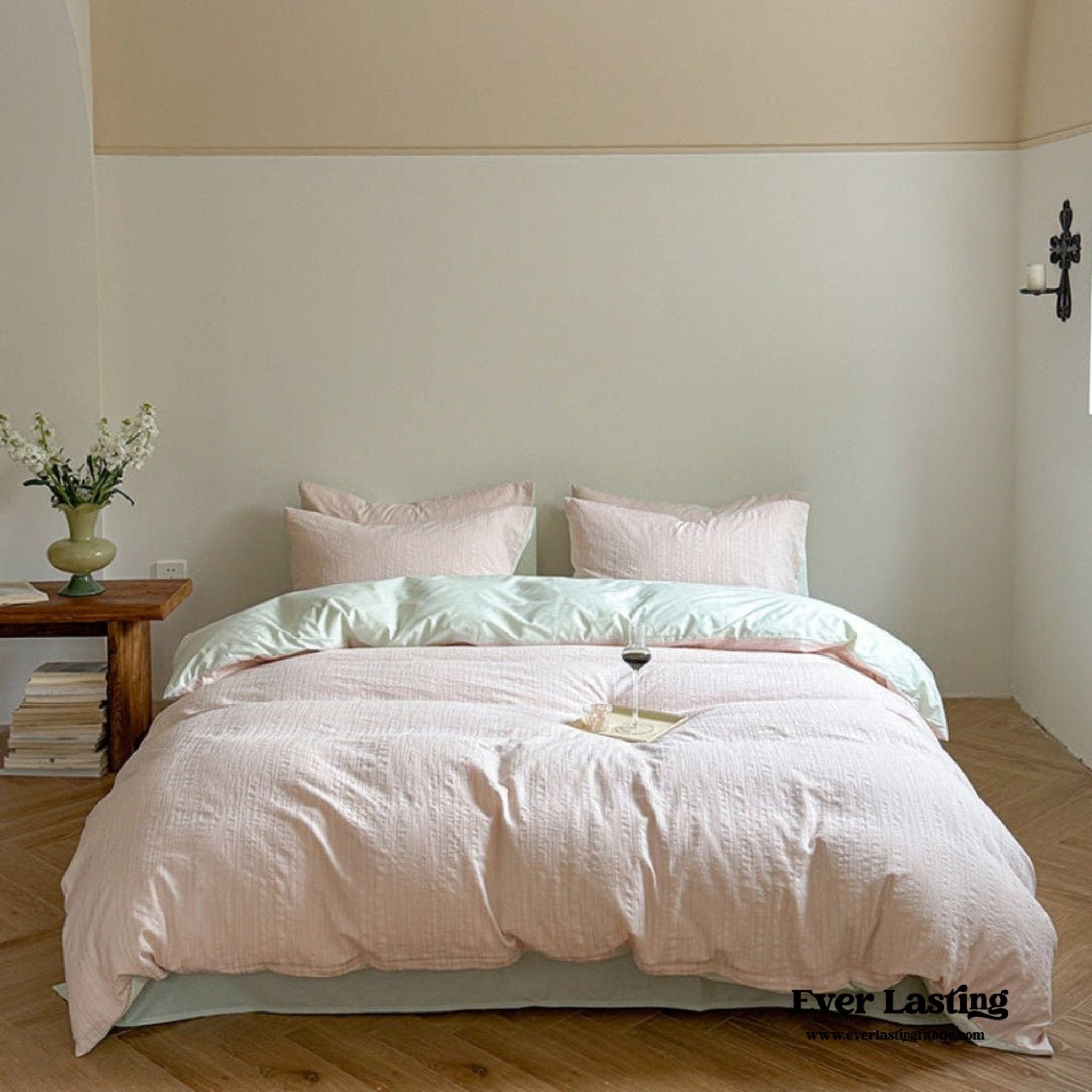 Emma Duo Striped Jacquard Bedding Set / Light Purple