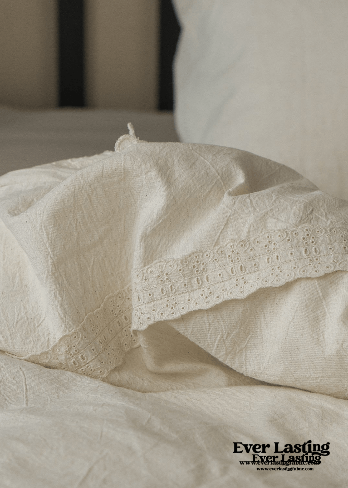 French Linen Cotton Embroidered Floral Pillowcases