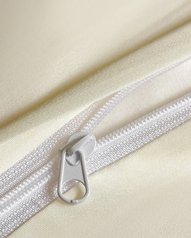 French Pleated Ruffle Bedding Set / Champagne