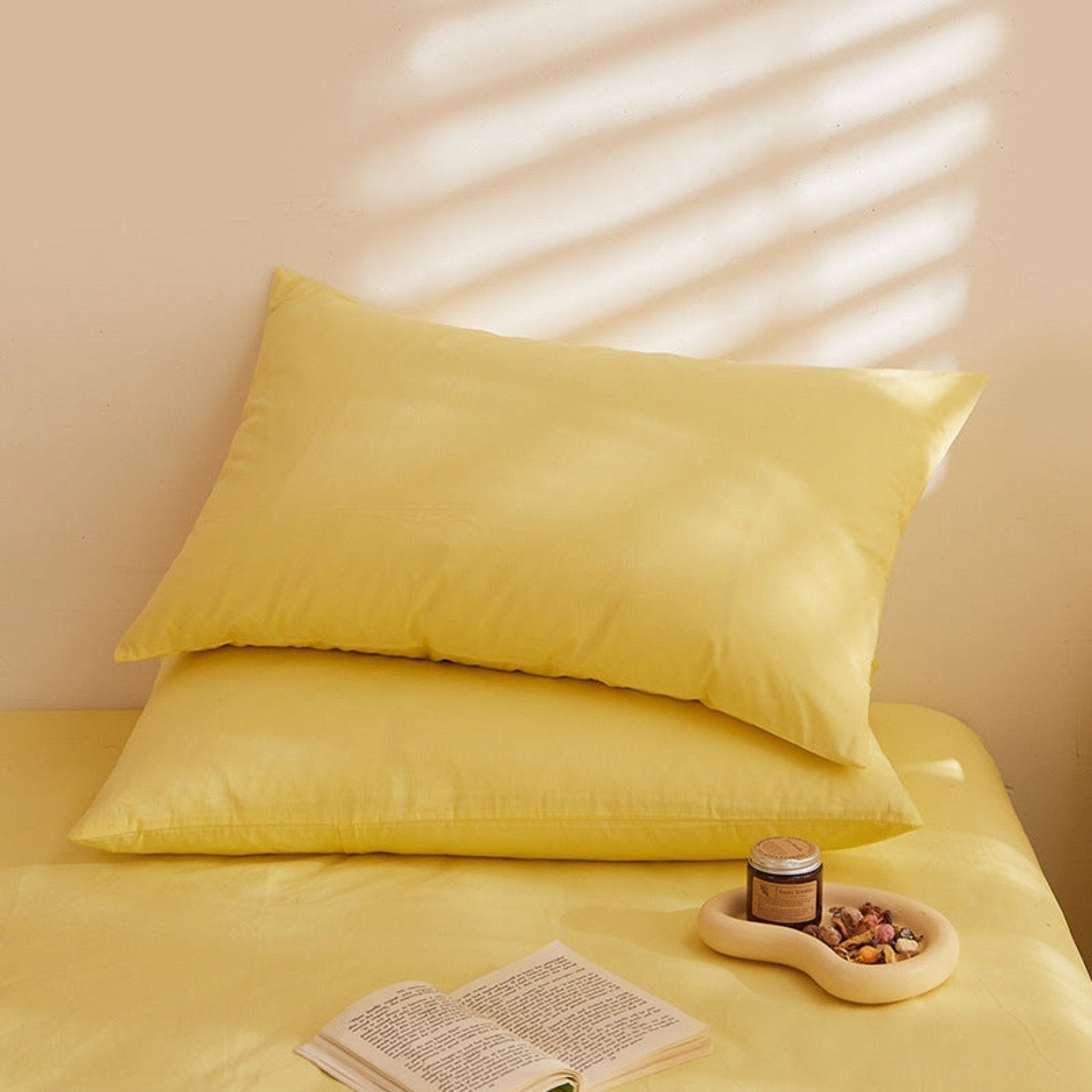 Fresh Plaid Washed Cotton Pillowcases