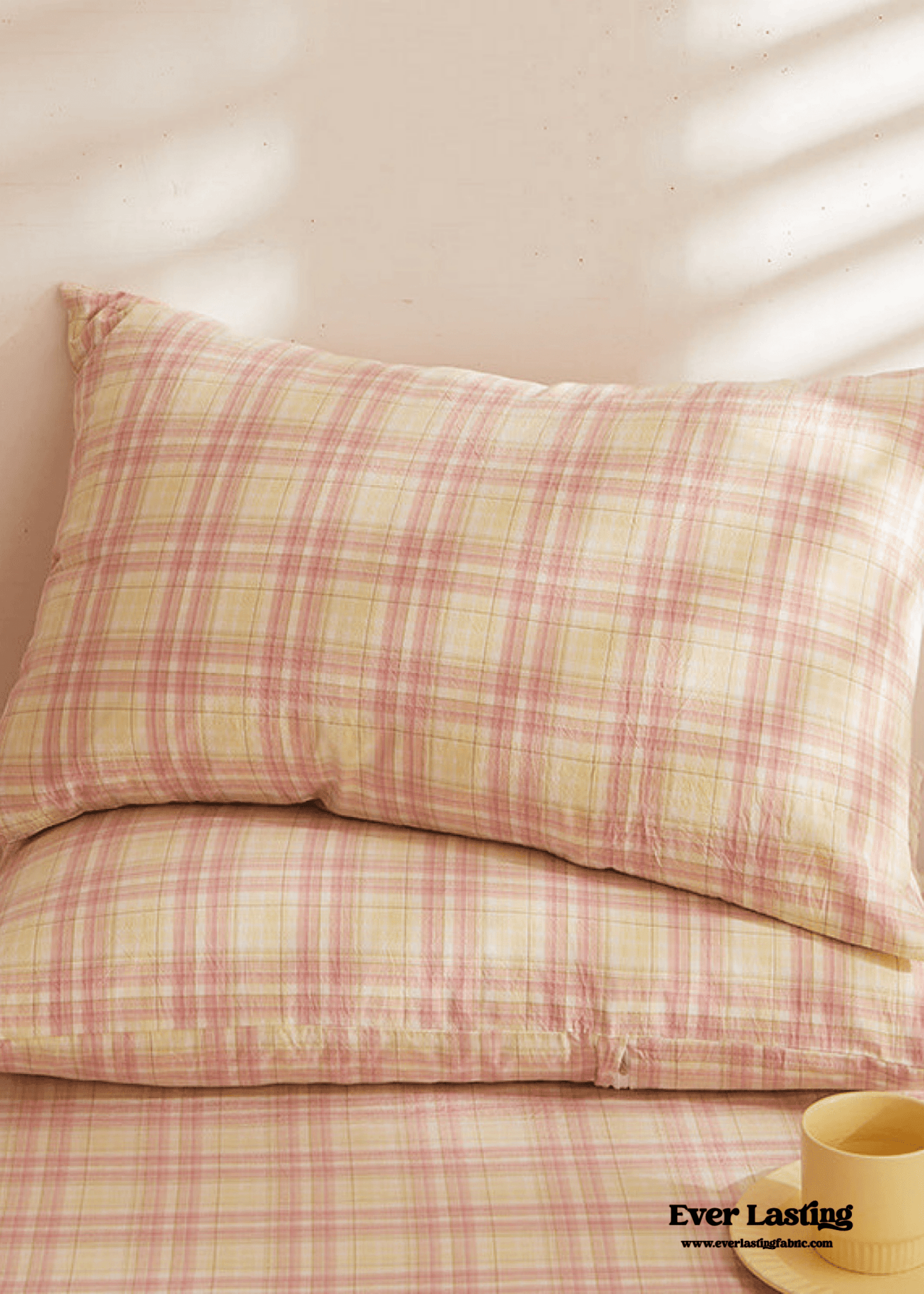 Fresh Plaid Washed Cotton Pillowcases