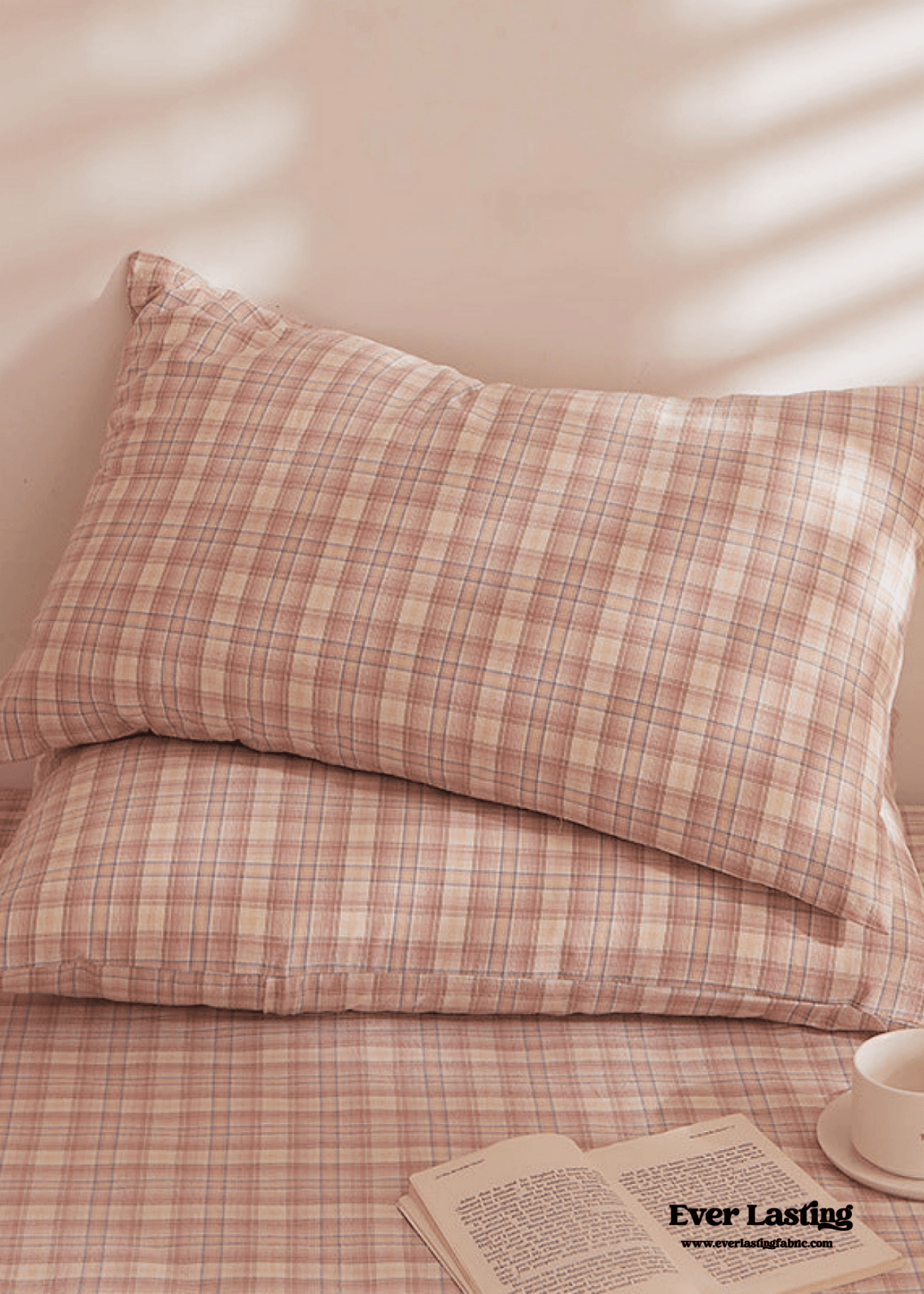 Fresh Plaid Washed Cotton Pillowcases