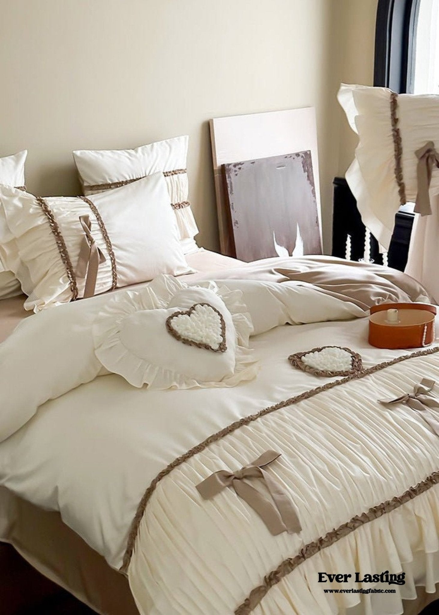 Genevieve Bow Tied TENCEL™ Bedding Set / Beige