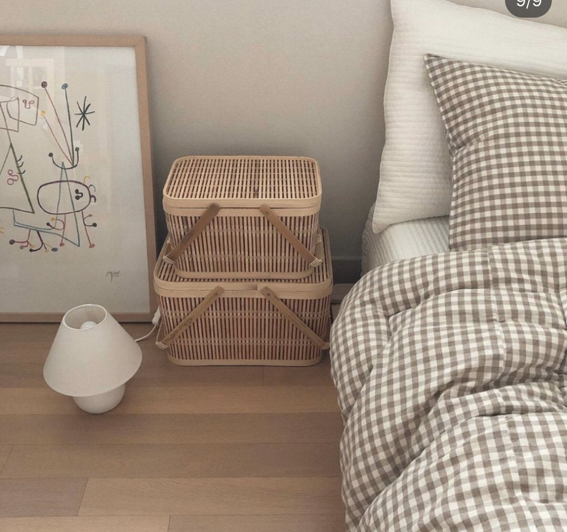 Gingham Bedding Set / Blue