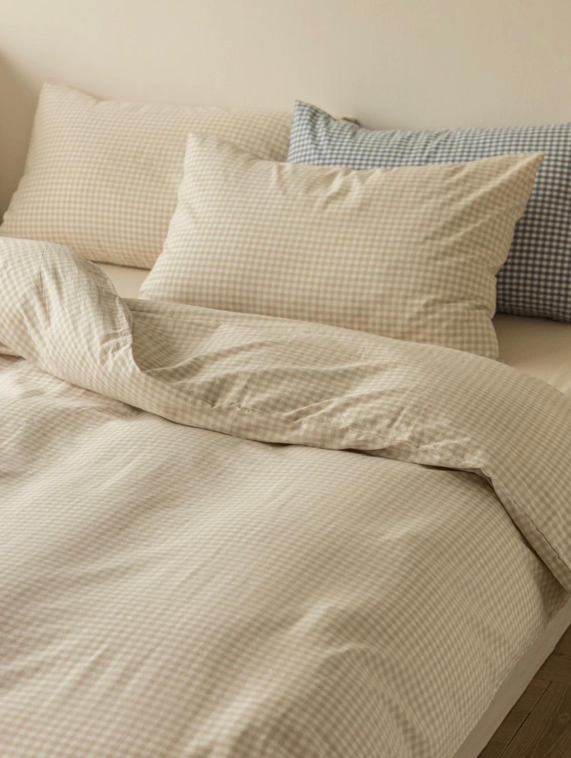 Gingham Bedding Set / Blue