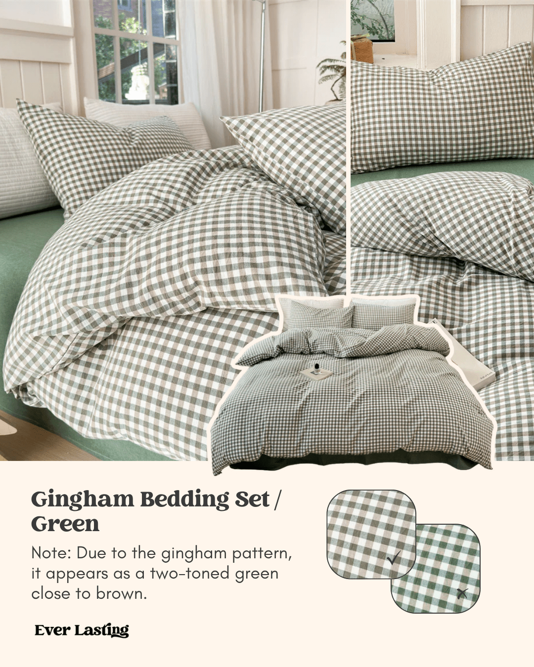 Gingham Bedding Set / Blue