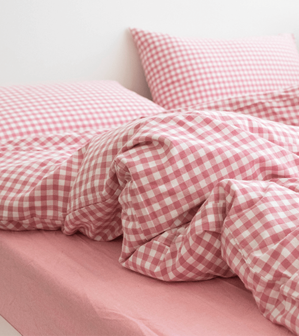 Gingham Bedding Set / Blue