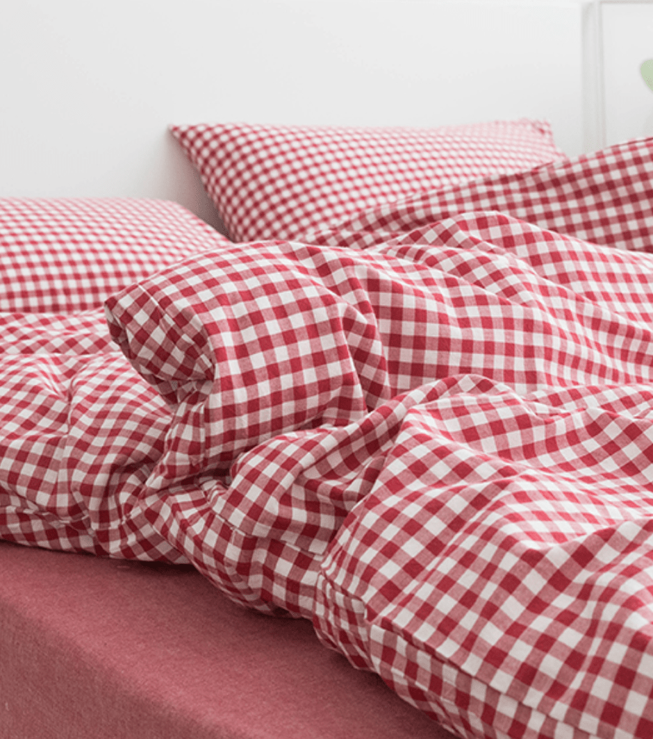 Gingham Bedding Set / Blue
