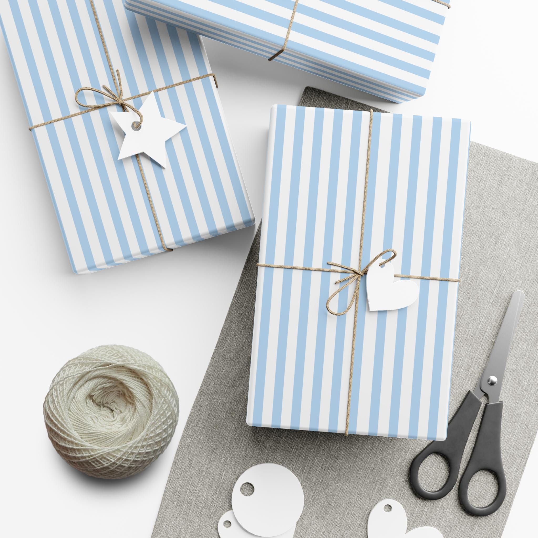Elegant Blue Striped Wrapping Paper