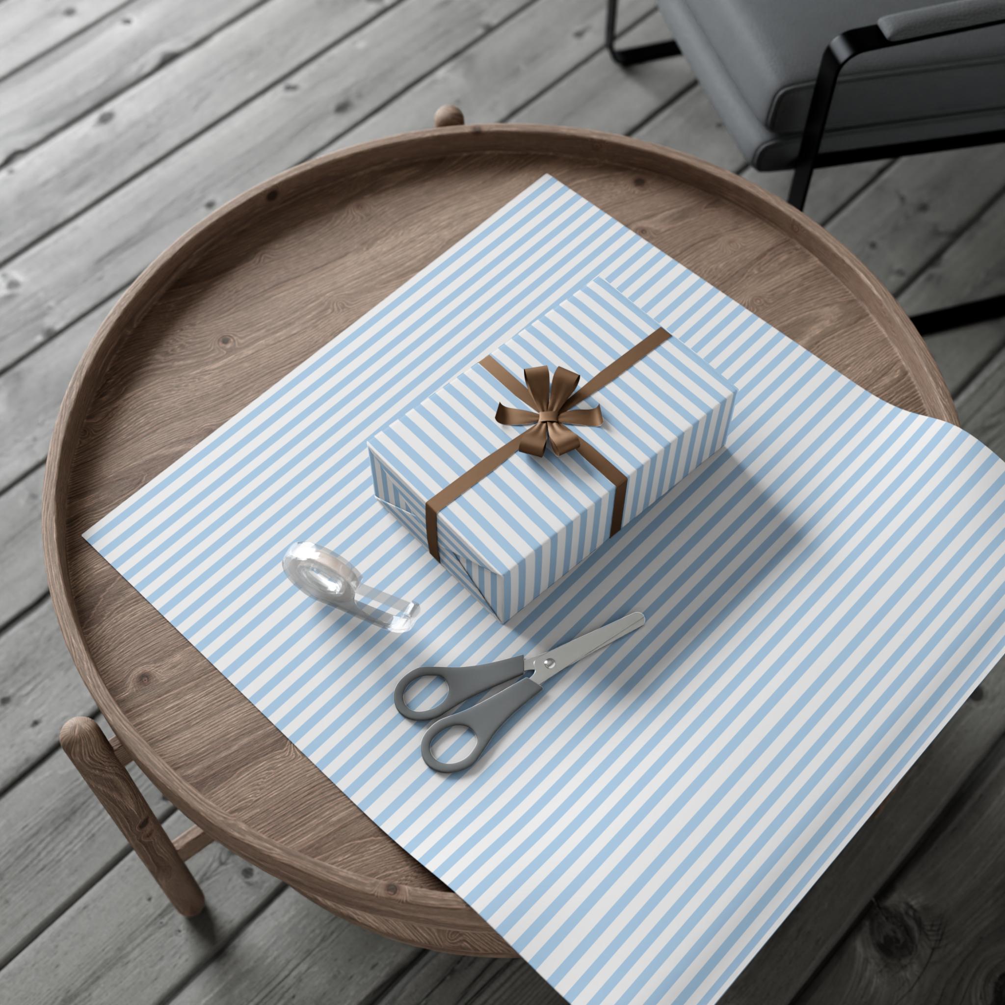 Elegant Blue Striped Wrapping Paper