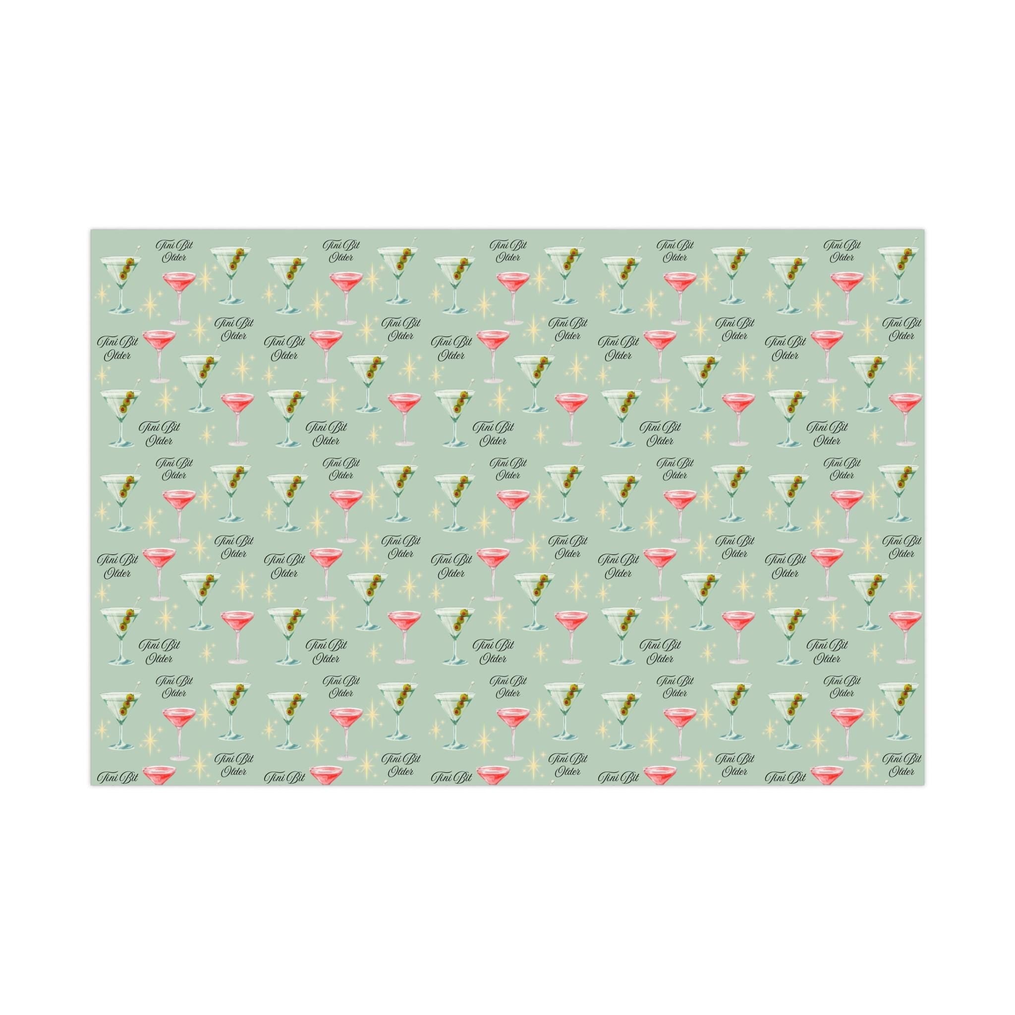 Martini Birthday Wrapping Paper – Tini Bit Older Theme