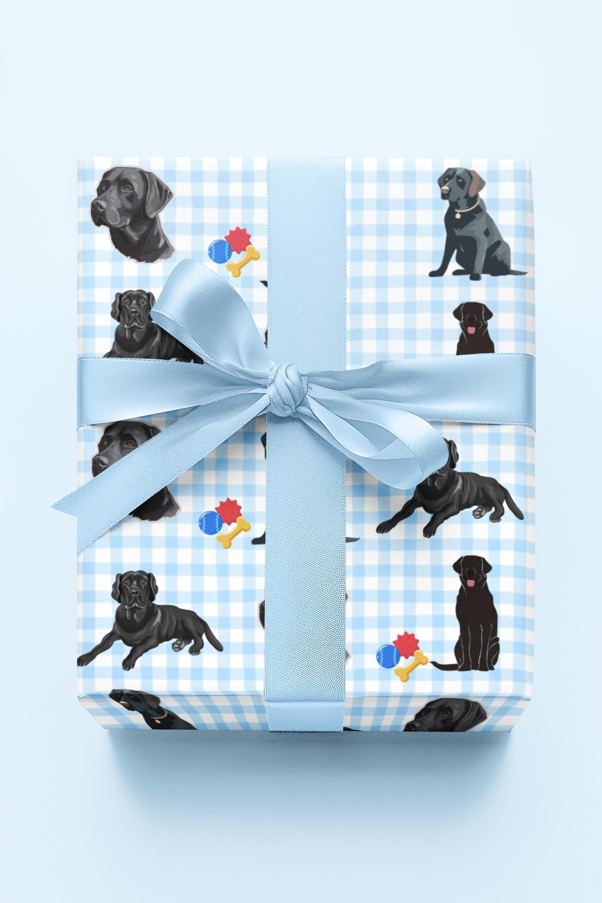 Black Lab Gingham Wrapping Paper