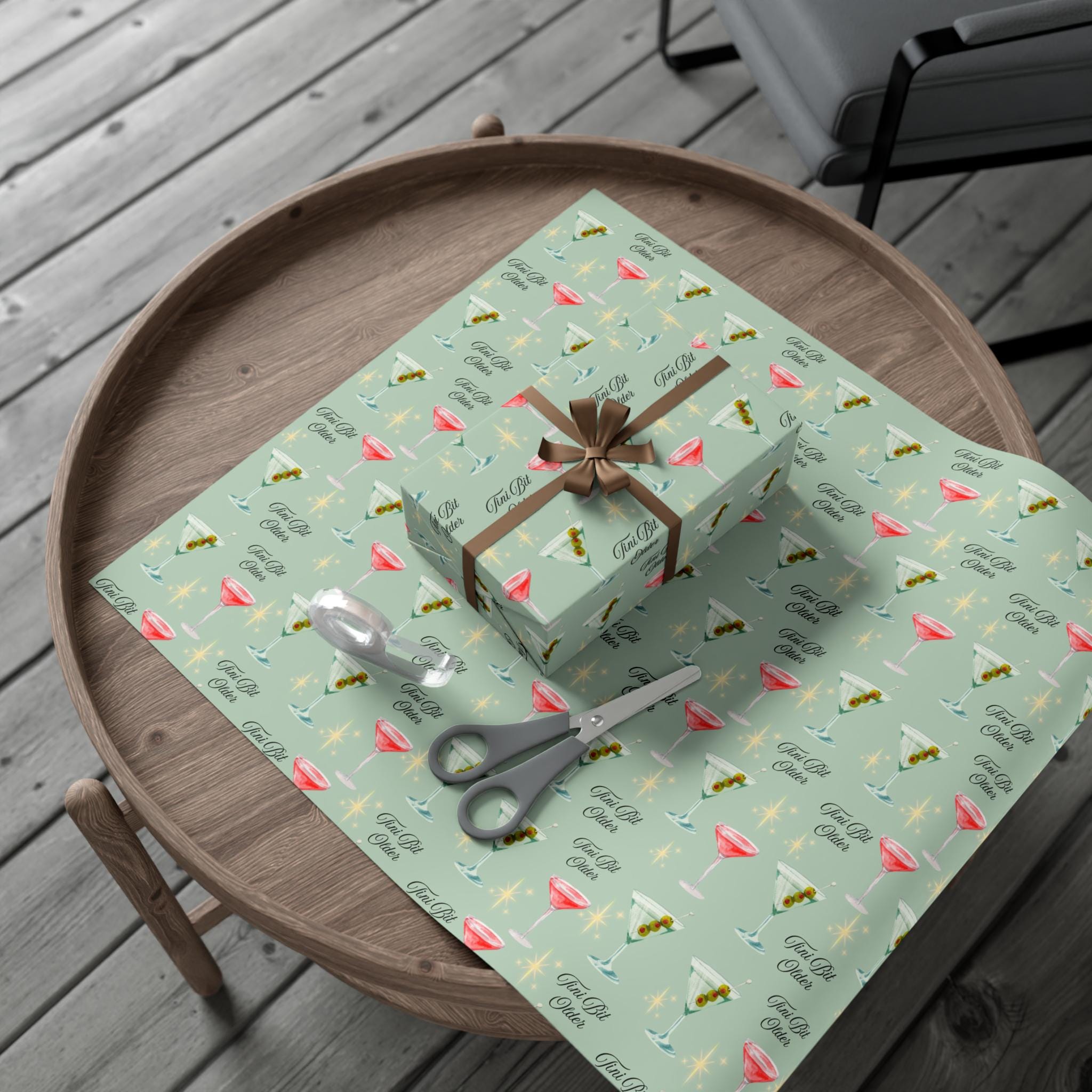 Martini Birthday Wrapping Paper – Tini Bit Older Theme