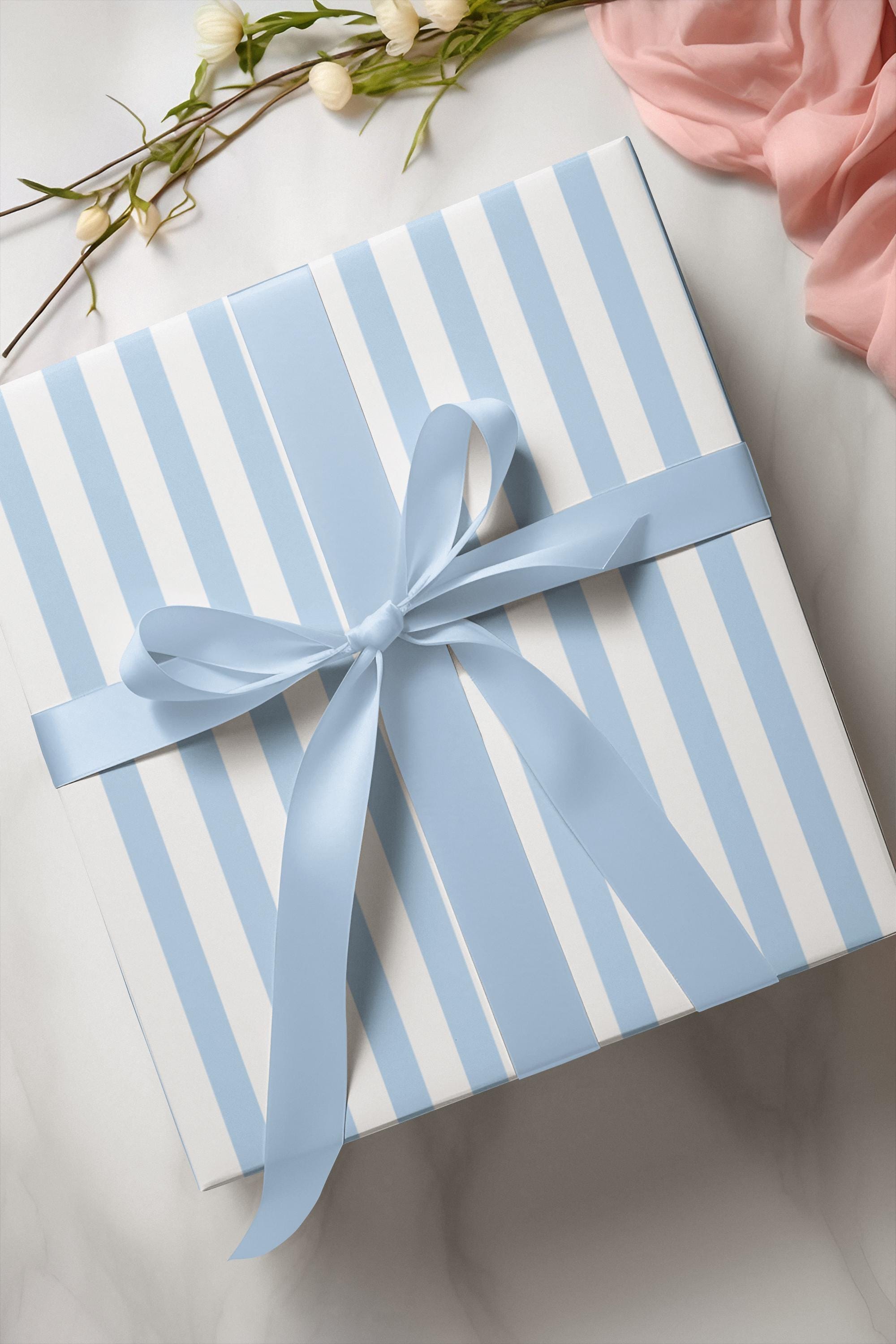 Elegant Blue Striped Wrapping Paper