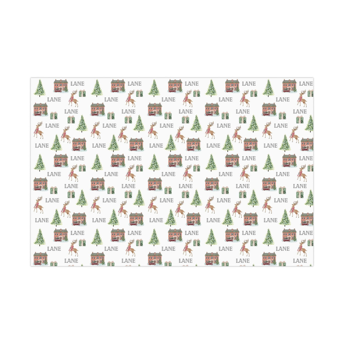 Christmas At Home Personalized Wrapping Paper