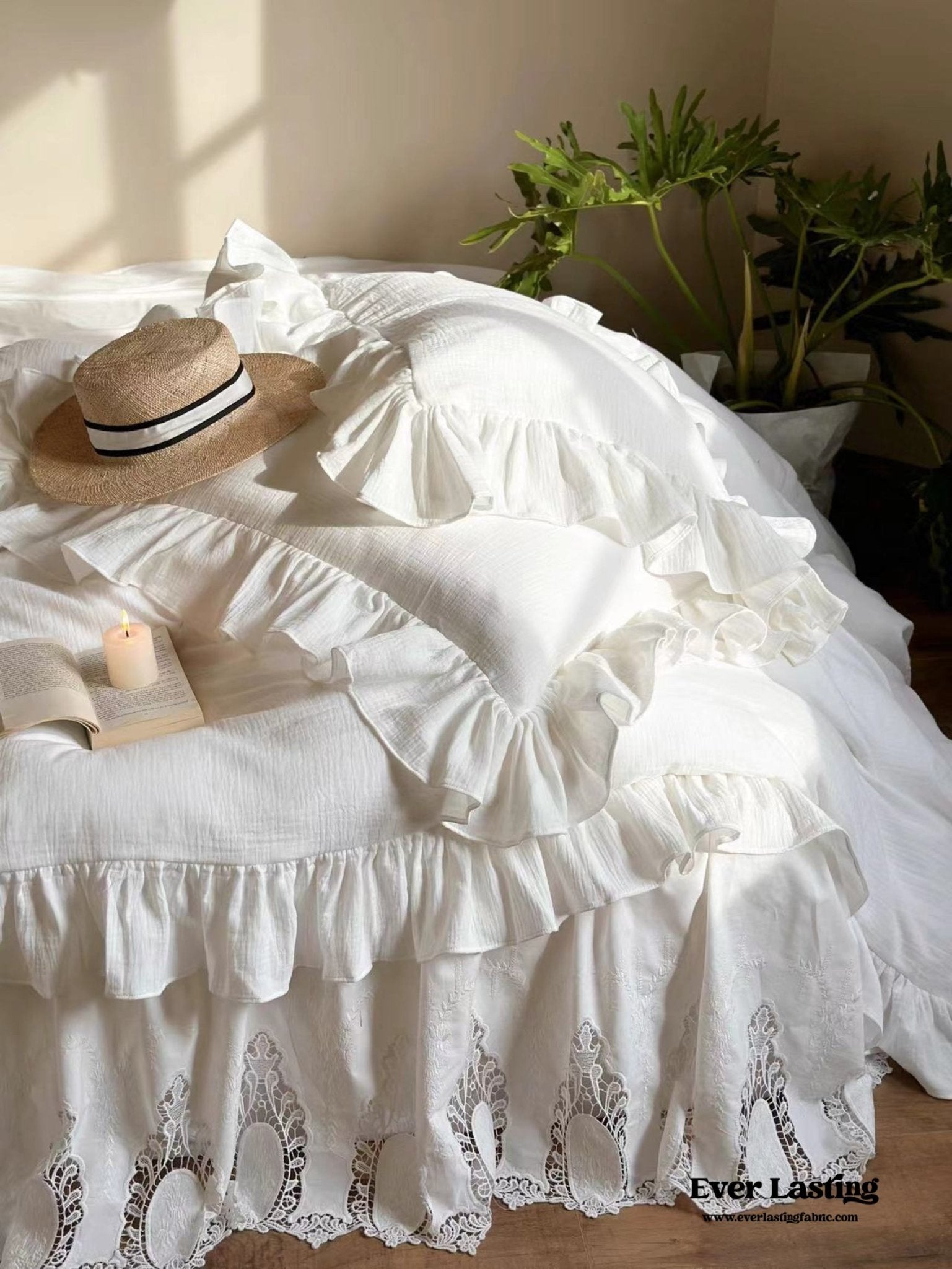 Liliane Elegant Ruffle Double Gauze Bedding Set / French Simple