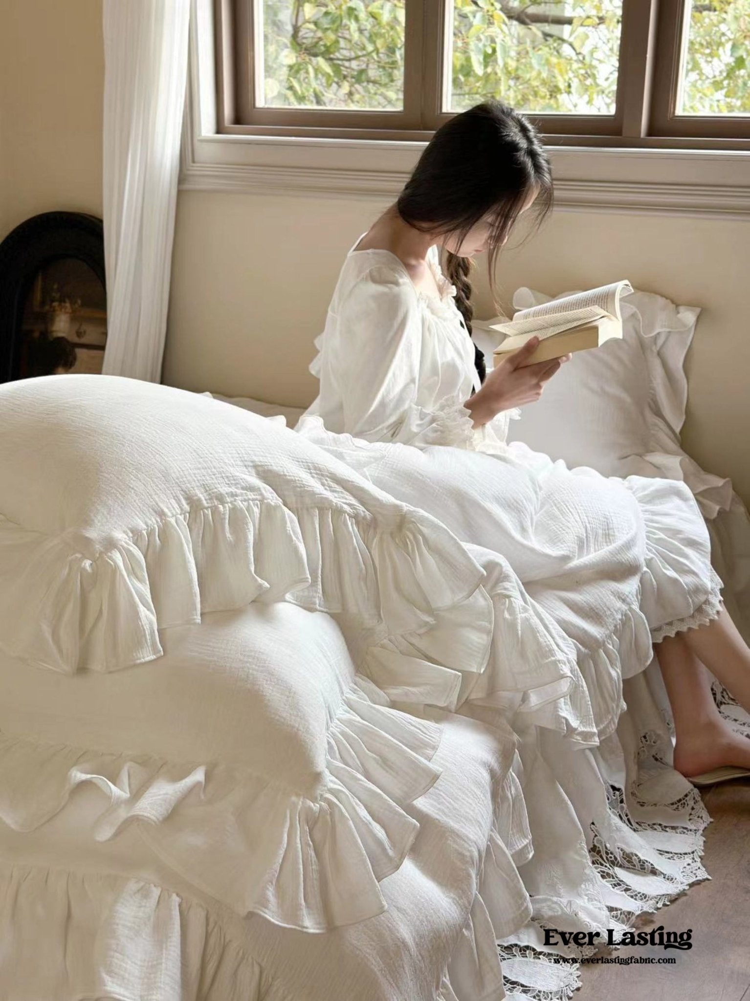 Liliane Elegant Ruffle Double Gauze Bedding Set / French Simple