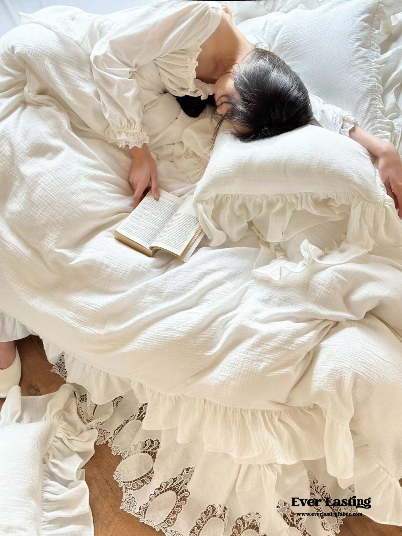 Liliane Elegant Ruffle Double Gauze Bedding Set / French Simple