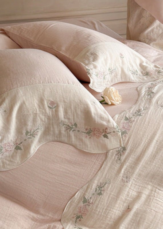 Maeve Floral Double Gauze Bedding Set / Khaki