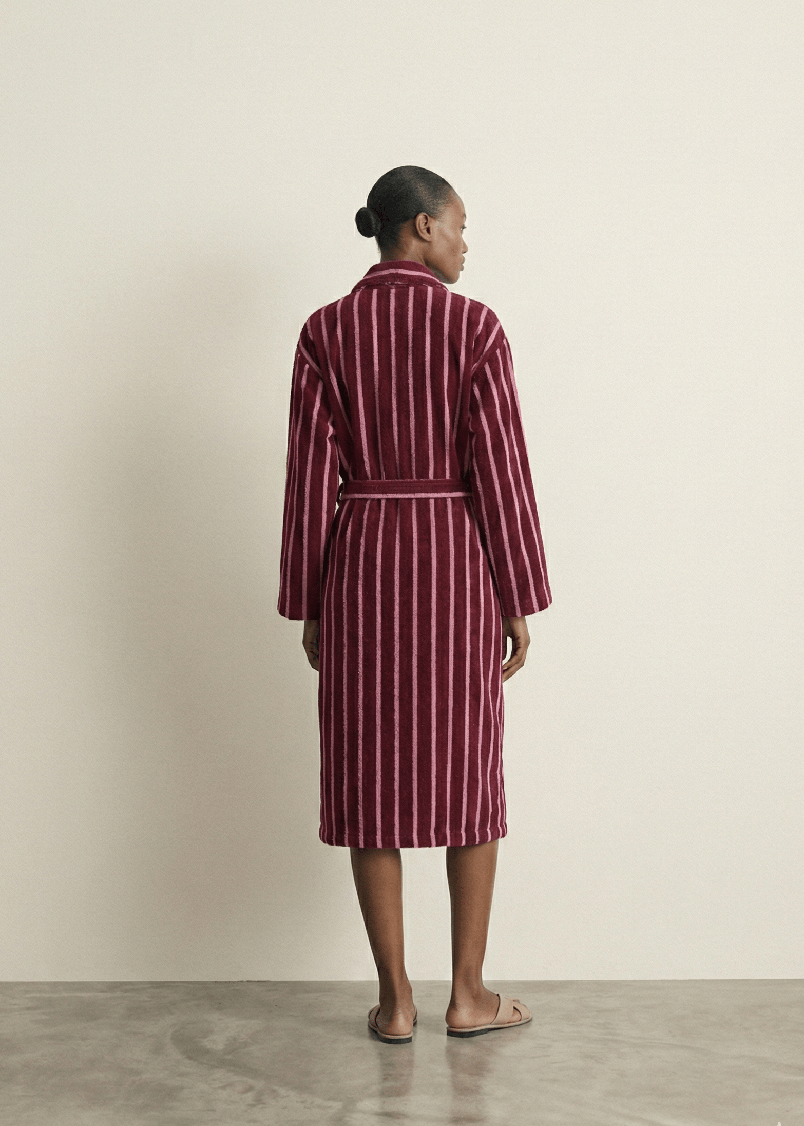 Quiet Evening Striped Robe Set / Green