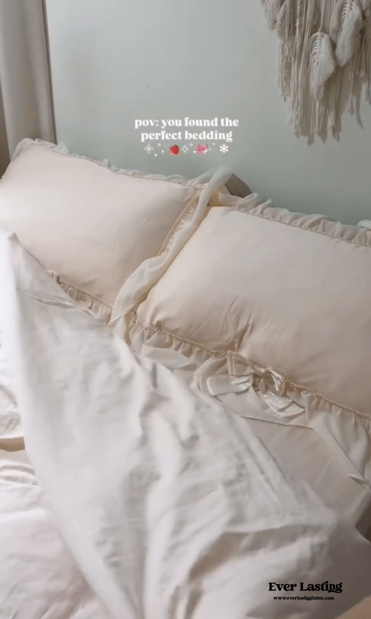 Ribbon Bow Airy Lace Bedding Set / Blue