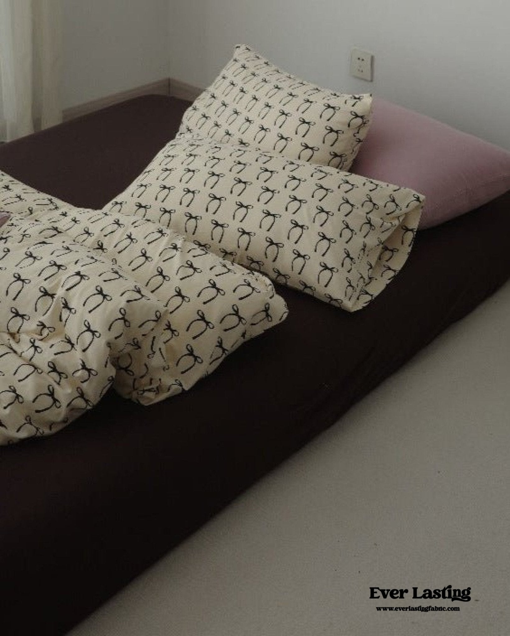 Rosemary Vintage Brown Bow Bedding Set