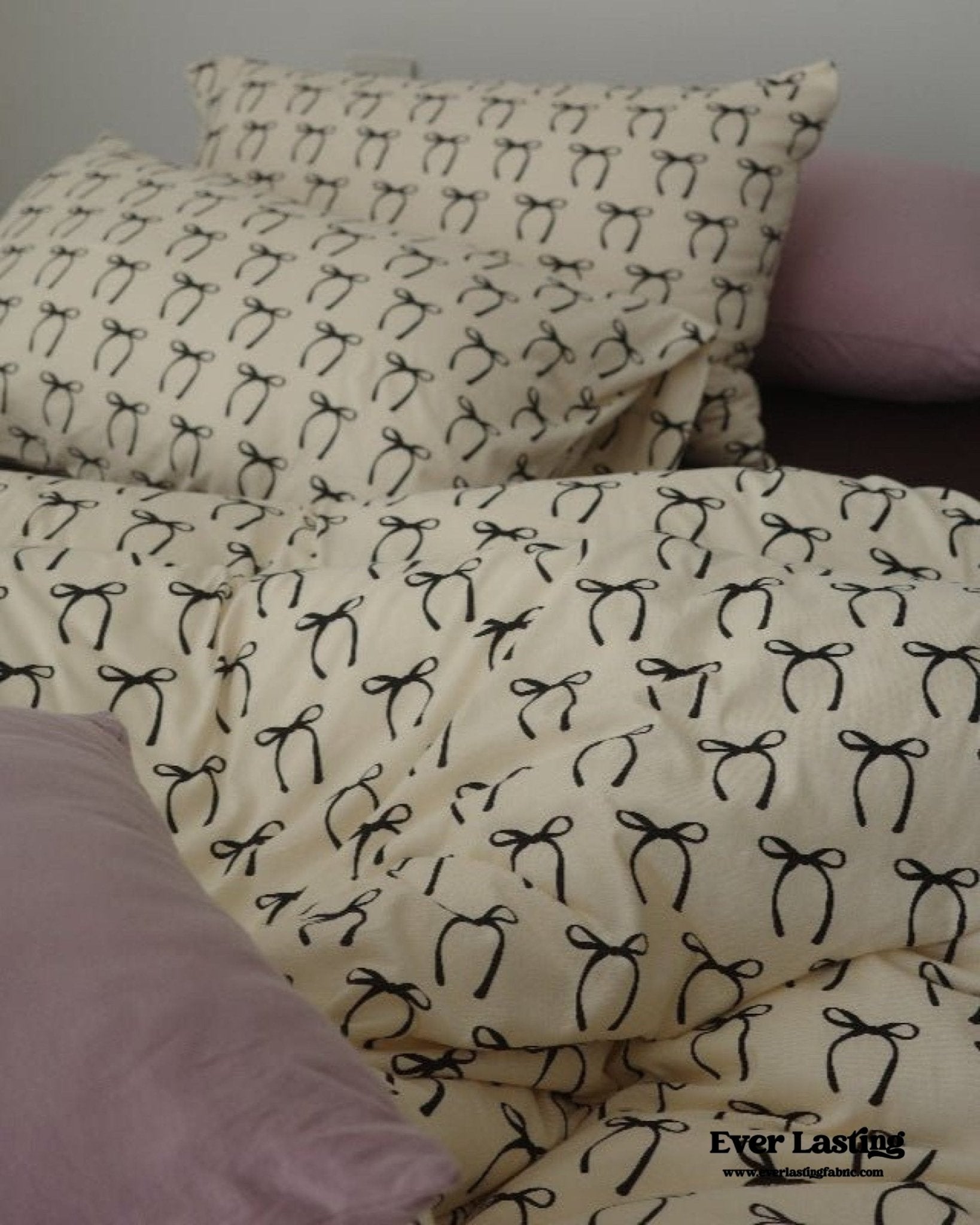 Rosemary Vintage Brown Bow Bedding Set