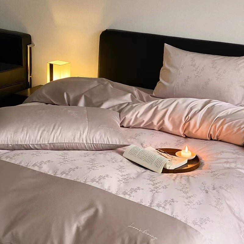 Silky Floral Bedding Set / Snow White