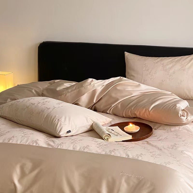 Silky Floral Bedding Set / Snow White