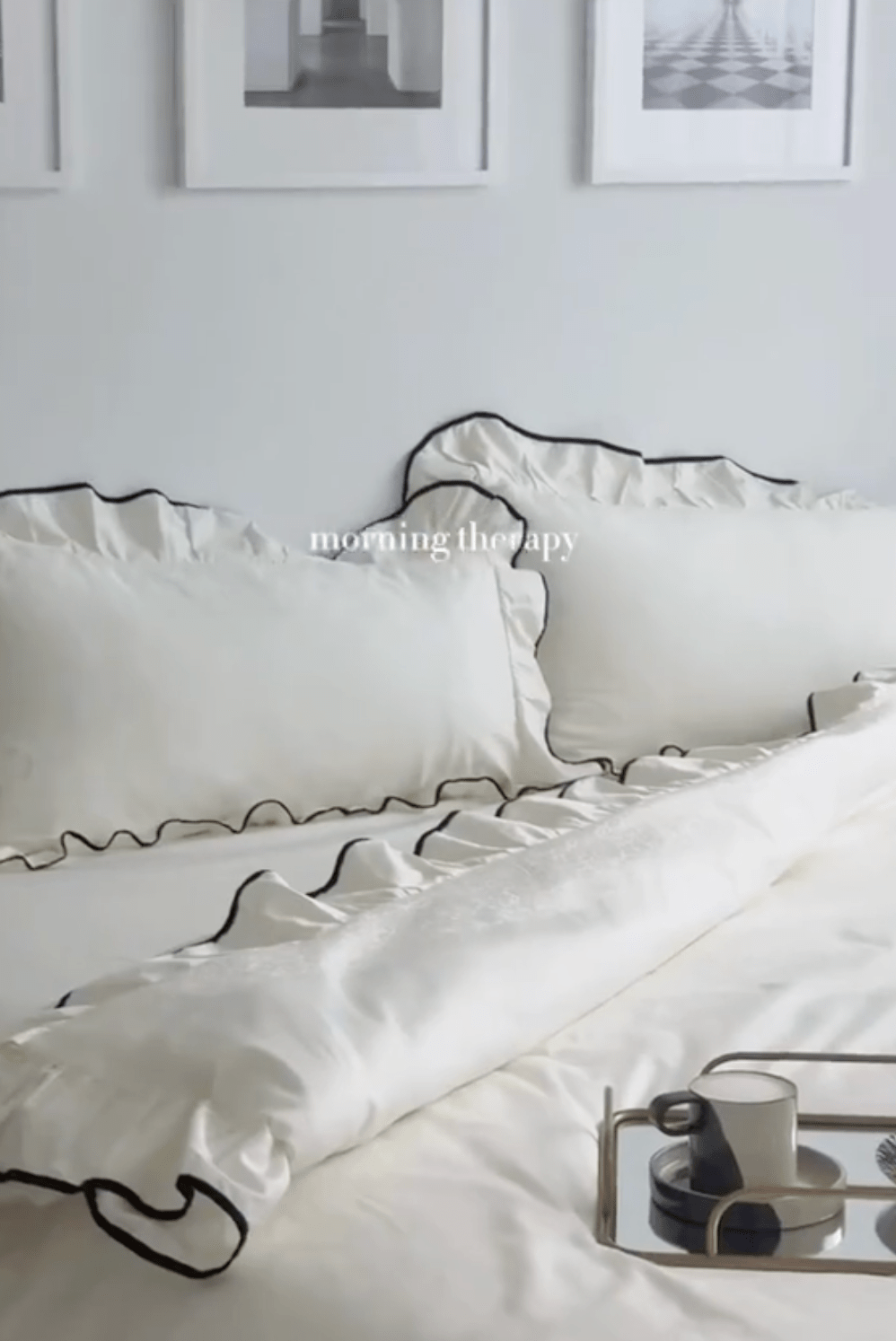 Silky Ruffle Bedding Set / Rust Pink